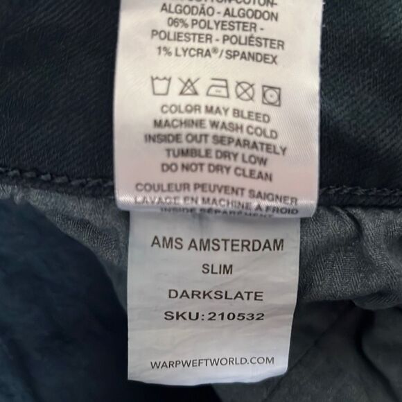 Warp + Weft Amsterdam Slim 5 Pocket Jeans Sz. 34/33 - Picture 3 of 7